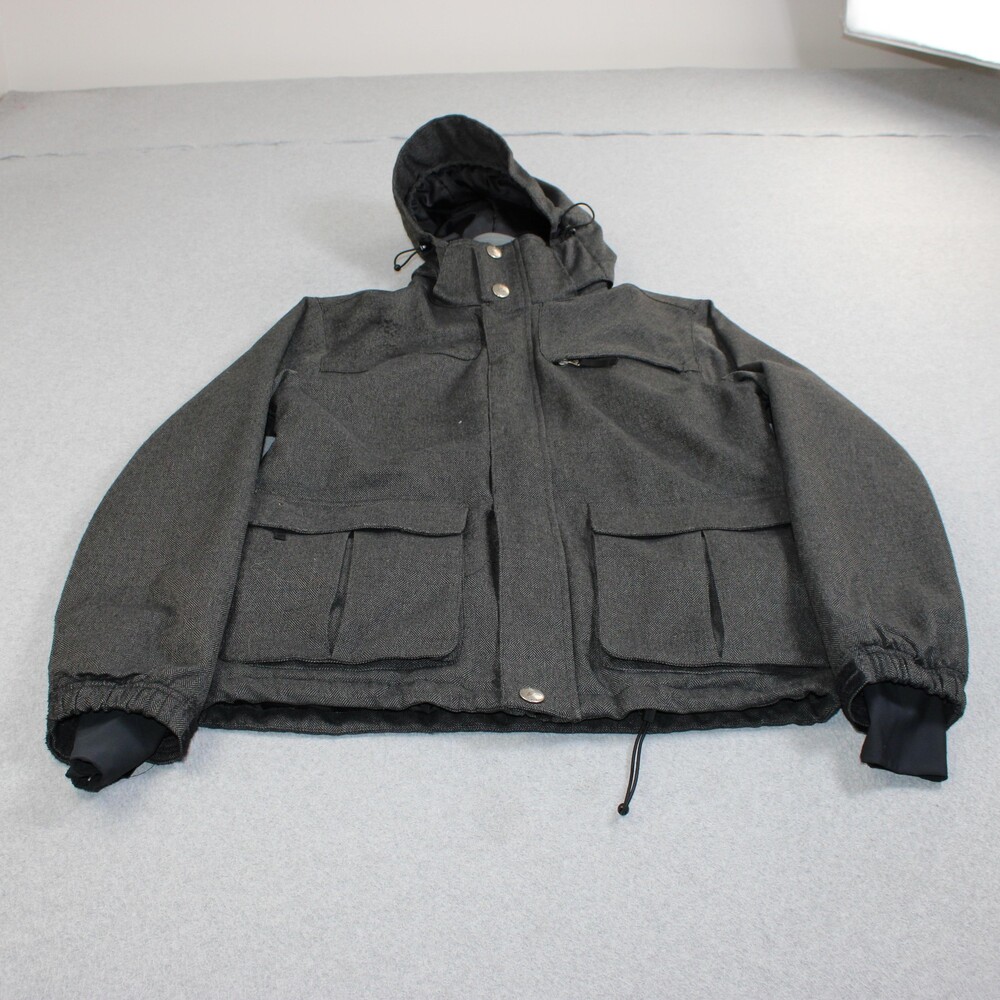 Turbine Jacket Mens Medium Gray Hooded Insulated Full Zip Snowboarding Warm